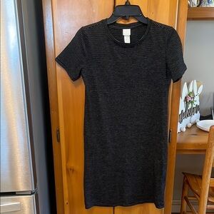 H & M black and white striped dress-size M